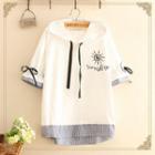 Short-sleeve Paneled Hoodie