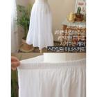Band-waist Ruffle-hem Skirt White - One Size
