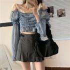 Off-shoulder Cropped Blouse / Mini Skirt