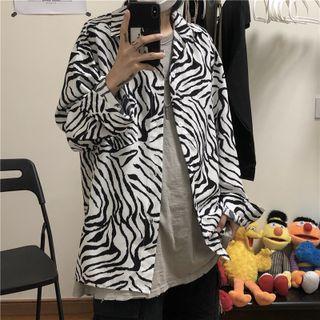 Zebra Print Button-up Shirt