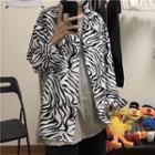 Zebra Print Button-up Shirt