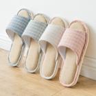 Plaid Linen Slippers