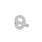 Left Right Accessory - 9k White Gold Initial Q Pave Diamond Single Stud Earring (0.05cttw)