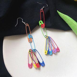 Pin Dangle Earring 1 Pair - Multicolor - One Size
