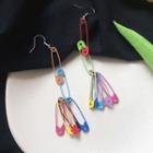 Pin Dangle Earring 1 Pair - Multicolor - One Size