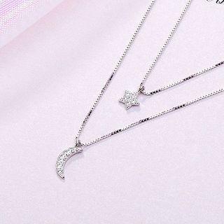 Layered Rhinestone Necklace As Shown In Figure - One Size