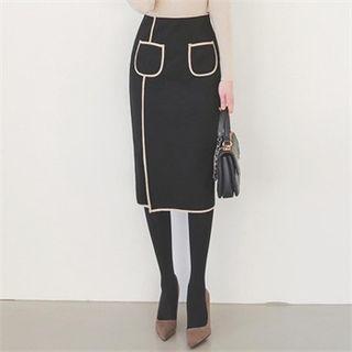 Contrast-trim Knit Skirt