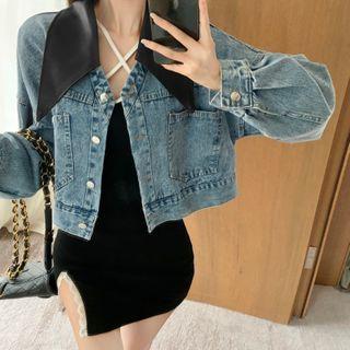 Denim Jacket / Halter Mini Dress