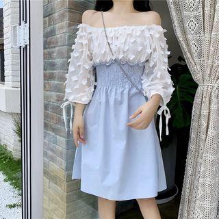 Off-shoulder Drawstring Corset Dress