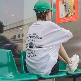 San Francisco Printed Oversized Neon-color T-shirt