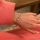 Heart Alloy Bracelet Silver - One Size