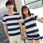 Couple Matching Set: Short-sleeve Color Block T-shirt + Shorts