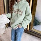 Letter Embroidered Napped Sweatshirt