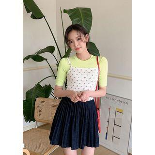 Cherry Pattern Crop Cami Top