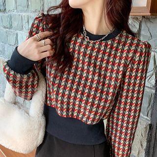 Geometric Cropped Sweatshirt