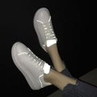 Reflective Trim Lace-up Platform Sneakers