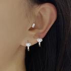 Rhinestone Hoop Earring 1 Pc - Earring - Silver - One Size