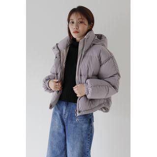 High-neck Hooded Padded Jacket One Size