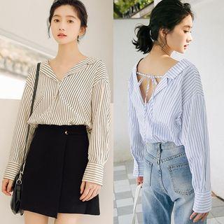 Striped Open Back Shirt