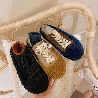 Platform Fleece Panel Sneakers