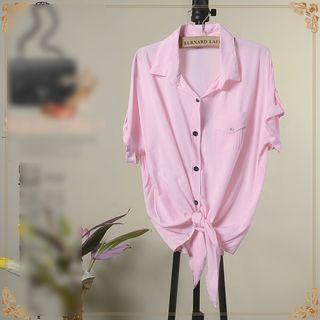 Tie-hem Short-sleeve Shirt