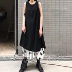 Midi Tank Dress / Midi Dotted A-line Skirt