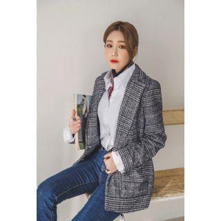 Notched-lapel Checked Jacket