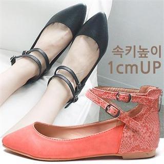 Pointy-toe Ankle-strap Flats