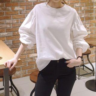 Puff Long-sleeve Plain Top