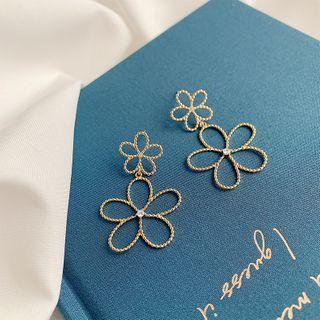 925 Sterling Silver Flower Earring 1 Pair - One Size
