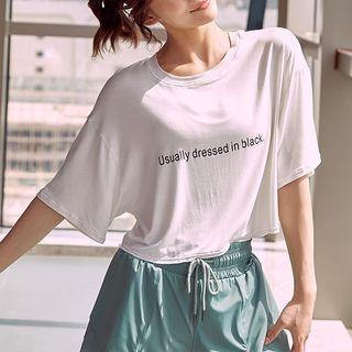 Lettering Sports Cropped T-shirt