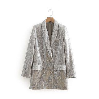 Double-breasted Sequined Blazer
