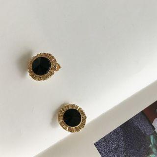 Faux-gem Ear Stud Gold - One Size
