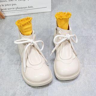 Plain Round-toe Short Boots