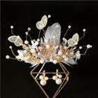 Wedding Beaded Tiara / Dangle Clip-on Earring / Set