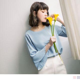 Ruffled Sleeve Chffion Top