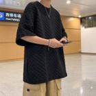 Paisley Print Panel Wide-leg Shorts / Elbow-sleeve T-shirt / Set