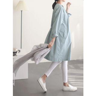 Smocked-waist Zip-up Safari Jacket