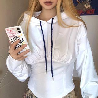 Gathered-waist Hoodie
