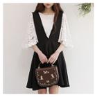 Set: Lace Top + V-neck Jumper Dress