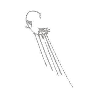 Bird Alloy Fringed Cuff Earring 1 Pc - Left Ear - Silver - One Size