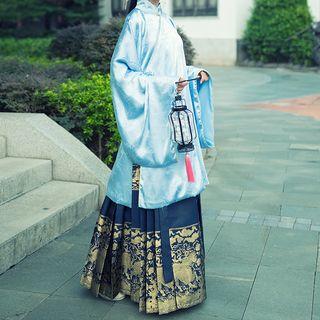 Embroidered Hanfu Blouse / Printed Maxi Skirt
