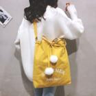 Lettering Tote Bag With Shoulder Strap