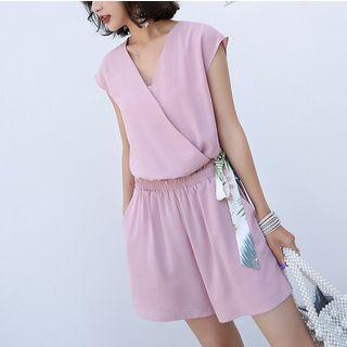 Side Tie V-neck Playsuit