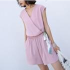 Side Tie V-neck Playsuit