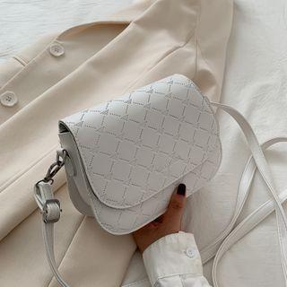 Patterned Flap Saddle Crossbody Bag