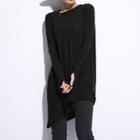 Long-sleeve Button Knit Top