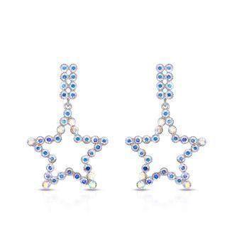 Swarovski Elements Wire Star Earrings Multicolor - Multicolor