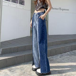 Two-tone Straight Leg Jeans (various Designs)