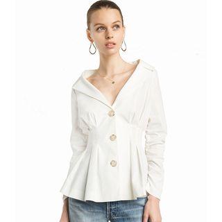 Gather-waist Pleated Jacket